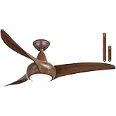 Minka Aire F845-DK Light Wave LED 44" Distressed Koa Low Profile Ceiling Fan with Light, Remote Control and 3.5 Inch Downrod