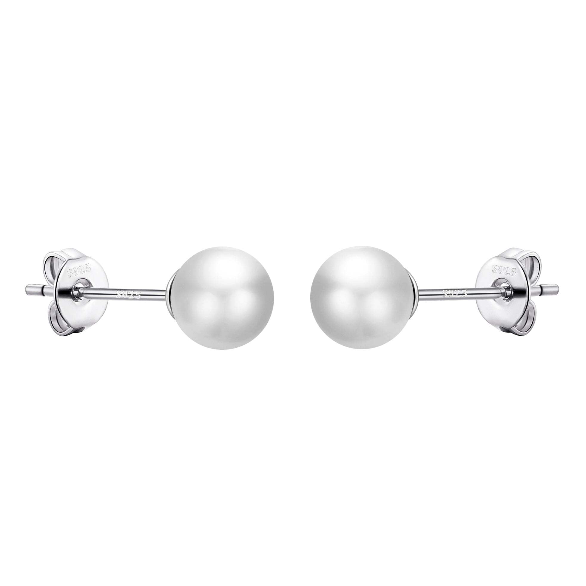 Philip Jones Sterling Silver White Shell Pearl Earrings