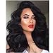 Eayon Hair ® Body Wave Lace Front Wig Brazilian Remy Human Hair for Women 130% Density 14 Inches #1B