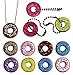 I Love Donuts Necklaces and Keychains. Set of 12 ~ All Assorted Colors, Complete with Ball Chains.