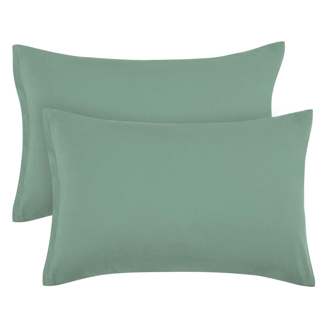 PiccoCasa Zippered Pillowcases, 100% Brushed Microfiber Polyester Pillow Case Cover, Pillow Cases Set of 2, Soft and Comfortable Spa Blue 50 x 90cm