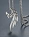 Men's Stainless Steel Angel Wing Pendant Necklace, Unisex, 24