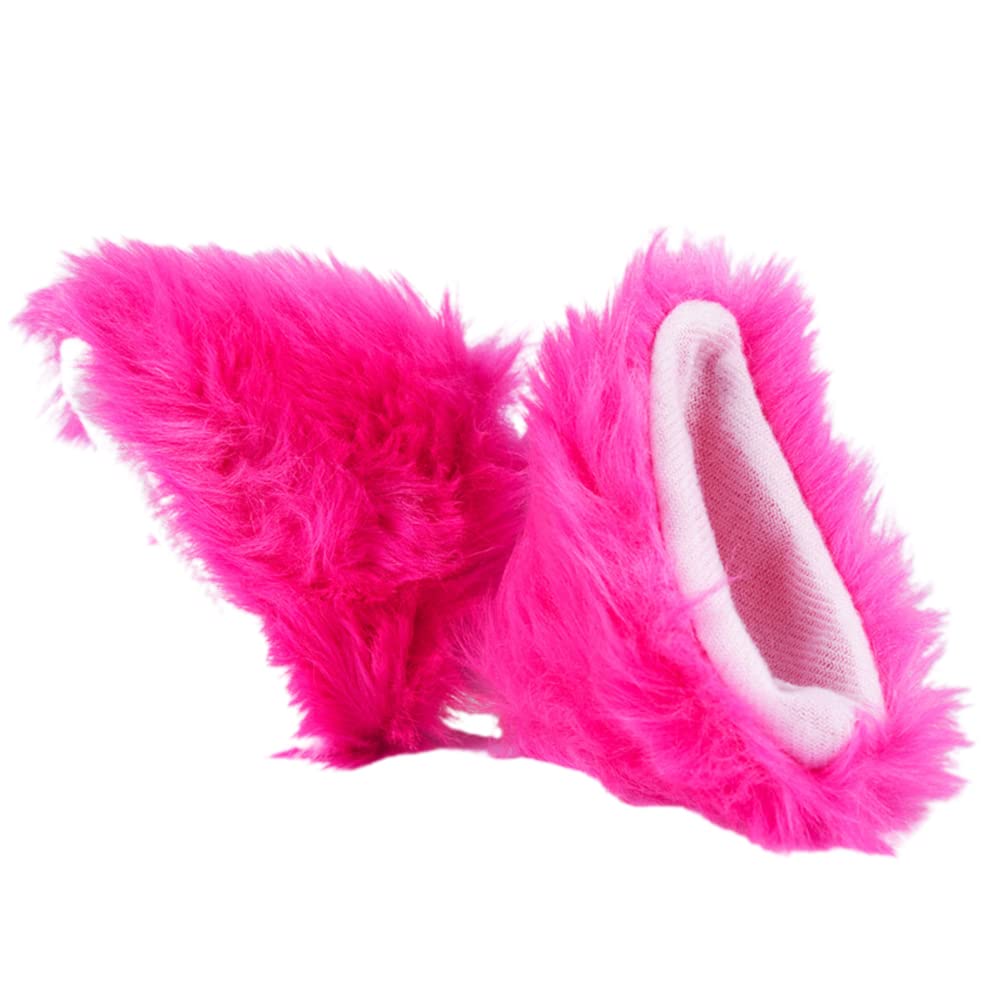 Tianbi 2Pcs Plush Cat Ears,Hair Clips Hairpins Headwear,Cute Helmet Accessories for Bicycle Helmet, Ski Motorcycle Helmet Snowboard Helmet (Helmet Not Included)