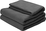 Cotton Throw Blankets (Queen/Full, Smoke Grey) Breathable Thermal Bed/Sofa Blanket Couch Quit by Utopia Bedding