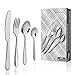 Silverware Flatware Cutlery Set, Stainless Steel Utensils Service for 2, Include Knife/Fork/Spoon, Mirror Polished, Dishwasher Safe(8 Pieces)