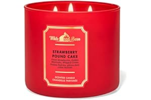 Bath & Body Works White Barn Strawberry Pound Cake 3 Wick Scented Candle 411 g / 14.5 oz