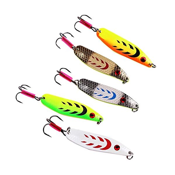 Sougayilang-Colorful-Hard-Spoon-Spinner-Fishing-Lures-Metal-Treble-Hooks-Baits-Pack-of-5pcs