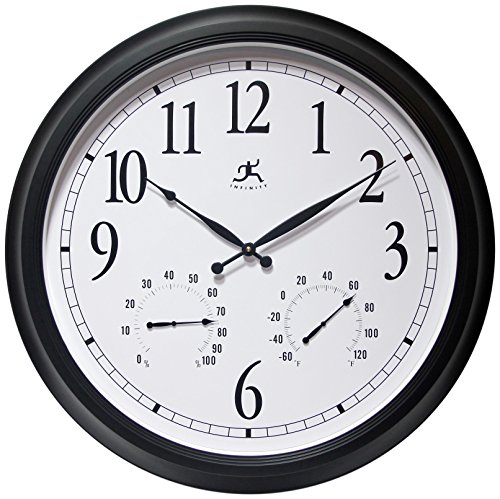 24 inch Black Wall Clock The Definitive by Infinity Instruments