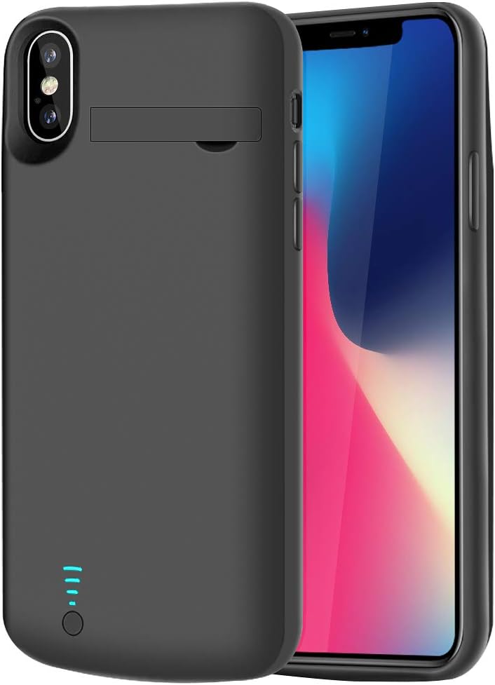 RUNSY Battery Case Compatible with iPhone X/XS, 5000mAh Rechargeable Extended Battery Charging Charger Case