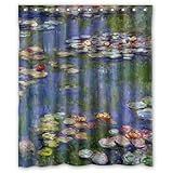Special Design Water Lilies by Claude Monet Waterproof Bathroom Fabric Shower Curtain,Bathroom decor 60" x 72"
