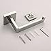 Leyden Chrome Toilet Paper Holder, Bathroom Polished Modern Tissue Roll Holder, Silver Square Wall Mounted Roller Paper Storage