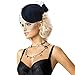 Lady Womens Dress Fascinator Wool Felt Pillbox Hat Party Wedding Bow Veil A082