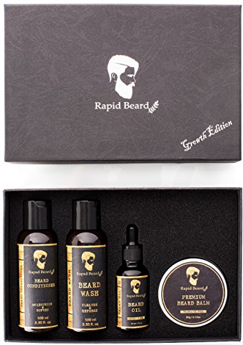 Beard Grooming kit for Men Care - Unscented Beard Oil, Beard Shampoo Wash, Beard Conditioner Softener, Beard Balm Leave in Wax Butter - Styling Shaping & Growth Mustache Gift Set - Thumbnail 7