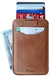 Front Pocket Men's Wallet - Slim Wallet - Minimalist Wallet - Leather Card Holder with RFID Protection for Men - Card Case Holds Cards & Cash - Nvious Living