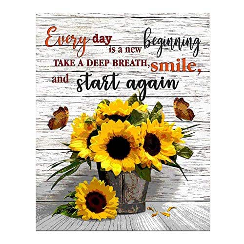 “Every Day Is A New Beginning" Inspirational Wall Art 11 x