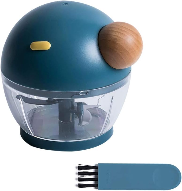 Rocking Garlic Press-Mini Meat Grinder-Spiralizer Vegetable Slicer Chopper-Onion Chopper Dicer Salad Cutter-Ground Beef Masher-Small Food Processor-Slicers for Fruits and Vegetables (1, blue)