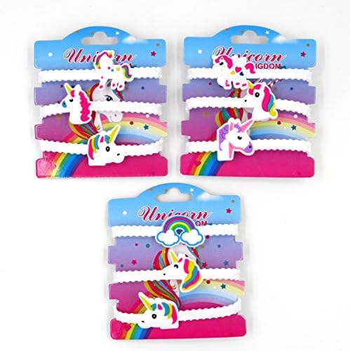 Unicorn Rainbow Soft Rubber Party Bracelets 9 Pack Wristband