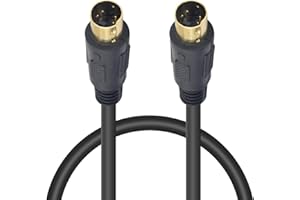 Poyiccot S-Video Cable, 3.3ft Mini DIN 4 Pin S-Video Cable Male to Male Gold Plated Mini DIN 4 Pin Connector Compatible with DVD Player, Home Theater, DSS receivers, VCRs, DVRs/PVRs