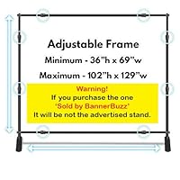 10x8 Backdrop Stand (Jumbo Size 8ft x 10ft) / Adjustable Graphic Telescopic Step & Repeat Logo Wall Adjustable Backdrop Banner Stand w/ Carrying Bag