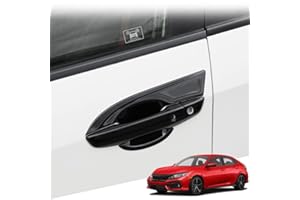 Great-luck ABS Material Door Handle Bowl Cover Trims Exterior Decoration Handle Patch Cover Trim(Black) 4Pcs/Set for Honda 10