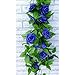 StillCool 8ft Rose Garland Artificial Rose Vine Silk Floral Flower Garland Green Leaf Flowering Vine Home Decor Wedding Decoration (Dark Blue)