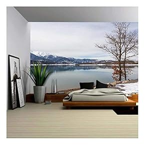 Lake Plastiras in The Winter, Thessaly, Greece - Removable Wall Mural | Self-Adhesive Large Wallpaper - 66x96 inches