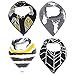 MKONY Baby Bandana Drool Bibs with 2 Snaps,Gold & Gray Set,4-Pack Soft Absorbent Cotton, Cute Baby Gift for Boys & Girls