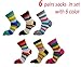 Toe Socks Women Five Toes Wicking 5 Finger Cotton Athletic Striped Crew 6 Pack
