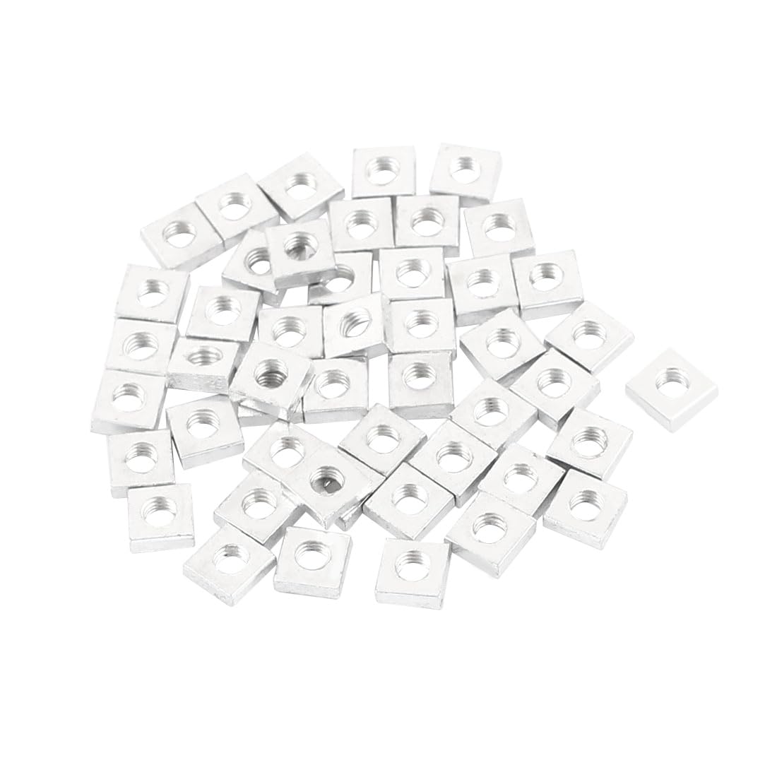 Sourcingmap 50PCS M3 5.4 x 5.4 x 2mm Stainless Steel Square Machine Screw Nuts Fastener