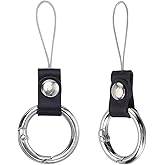 GORGECRAFT 2PCS Keyring with Strap Short Lanyard Black Cell Phone Finger Ring Phone Charms Grip Holders