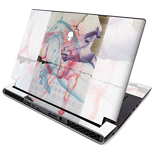 MightySkins Skin for Alienware M15 R2 (2019) - Damaged Horses | Protective, Dur…