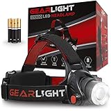 GearLight LED Headlamp Flashlight S1000 - Powerful Broadbeam Camping and Outdoor Headlamps - Construction Hardhat Compatible Safety Head Lamp Light