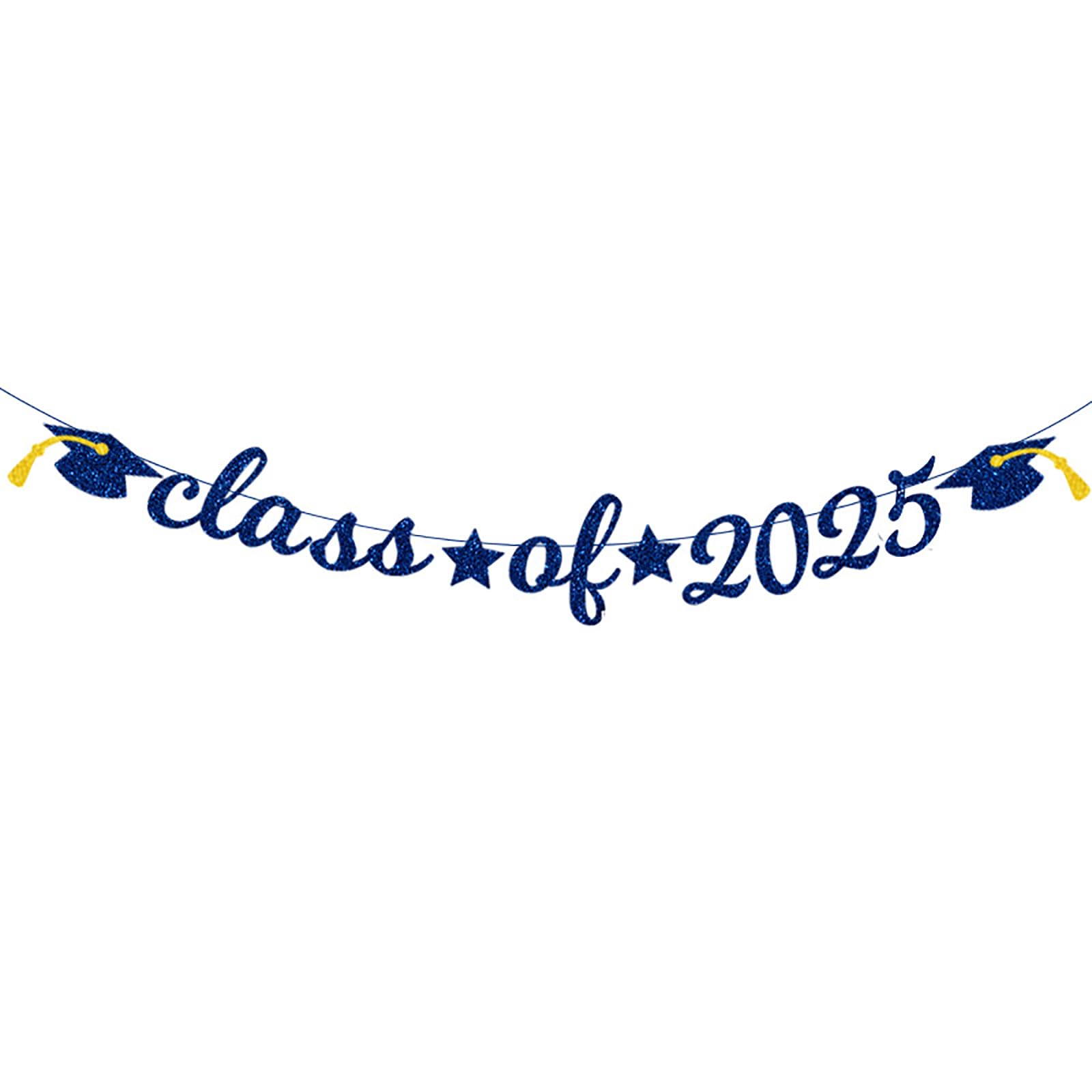 JOJO FLY Blue Class of 2025 Banner, Congratulation Graduation Party ...