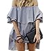 Comemall Women's Flouce Off-shoulder Strapless Ruffle Summer Beach Dress