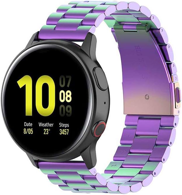 Personal world Galaxy Watch Active 2 40mm Band, Compatible with Galaxy Watch Active 40mm Bands Active2 44mm Band 20mm Solid Stainless Steel Strap for Galaxy Watch Active 1 & 2 SM-R500 (Seven Colors)