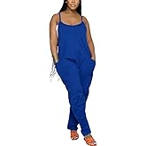 Nimsruc Womens Jumpsuits Casual Summer Rompers Sling Sleeveless Loose Baggy Overalls Jumpers With Pockets 2026
