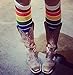 Retro Rainbow Knee High Tube Pride Socks- 22-8