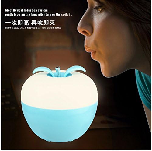 Ckool Blow Light LED USB Rechargeable Blowing Control Kerosene Lamp Dimmable Bedside Desk Lamp Nightlight Cosmos Apple Lamps (Blue)