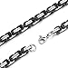 HolyFast 4-8mm Wide 16-36IN Stainless Steel Necklace Byzantine Necklace Black Silver Tone Men Jewelery