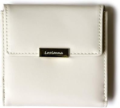 Amazon 二つ折り財布 レディース かわいい 大容量 ミニ財布 小銭入れ カード収納 オフホワイト 財布