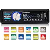 GeMoor Car Stereo Receiver with Bluetooth In-Dash, Single Din Car Radio, MP3 Player/USB/SD/AUX/FM Radio, Wireless Remote Control