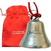 It's A Wonderful Life Christmas Ornament Bell on Ribbon Gift Boxed Movie Souvenir Steel Metal Keepsake Decoration Made in The USA