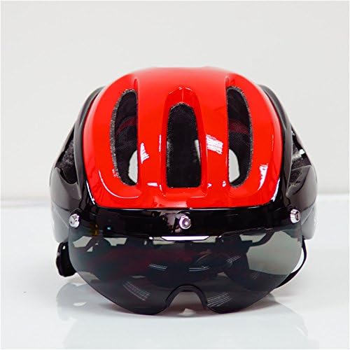 Mens Mountain Bike Cycling Helmet with Colors Lens Visor Ultralight Integrally-Molded Bicycle Helmet