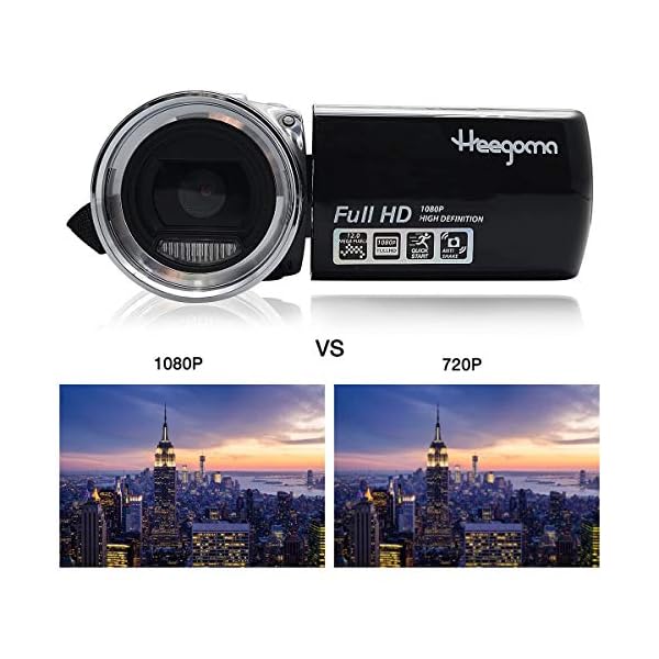 Heegomn Digitale Videokamera für YouTube Vlogging, 1080p Video Camcorder für Kinder/Kinder/Anfänger/Jugendliche – Bild 4