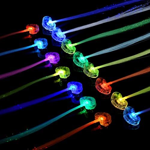 KANKANWO 15 Pack LED Fiber Hair Light Up Hair Barrettes Light Up Toys Multicolor Flash for Activities in KTV and Party Favor