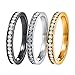 Areke Cubic Zirconia Wedding Rings For Women Men,3mm Stainless Steel CZ Eternity Engagement Finger Bagues