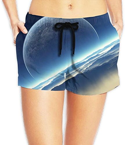 Women's Shorts Eclipse Printed Casual Sport Waistband Swimsuit Tankini Jersey Swimming Summer Bottom Board Shorts