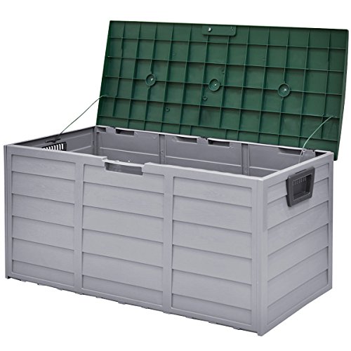 44" Deck Storage Box Outdoor Patio Garage Shed Tool Bench Container 70 Gallon - Thumbnail 3