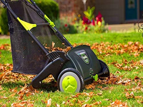 STS SUPPLIES LTD Lawn Sweeper Brushes Leaves Yard Adjustable Height Revolving Removable Bag Outdoor Electic Power Cleaner Handheld Machine & Ebook by AllTim3Shopping.