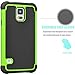 Tekcoo Galaxy S5 Case, [Tmajor] Sturdy [Green/Black] Shock Absorbing Hybrid Rubber Plastic Impact Defender Rugged Slim Hard Case Cover Bumper for Samsung Galaxy S5 S V I9600 GS5 All Carriers